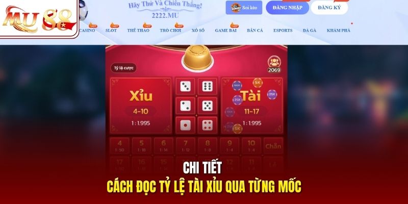 Chi tiết cách đọc tỷ lệ Tài Xỉu qua từng mốc