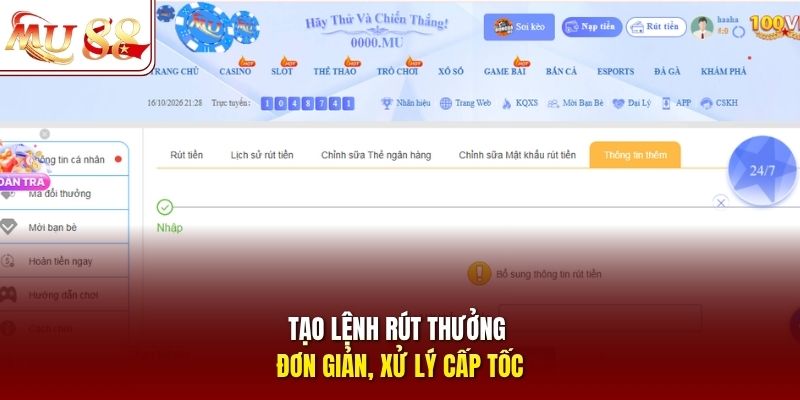 Tạo lệnh rút thưởng đơn giản, xử lý cấp tốc