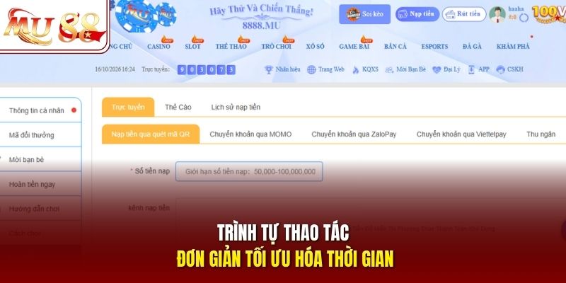 Trình tự thao tác đơn giản tối ưu hóa thời gian